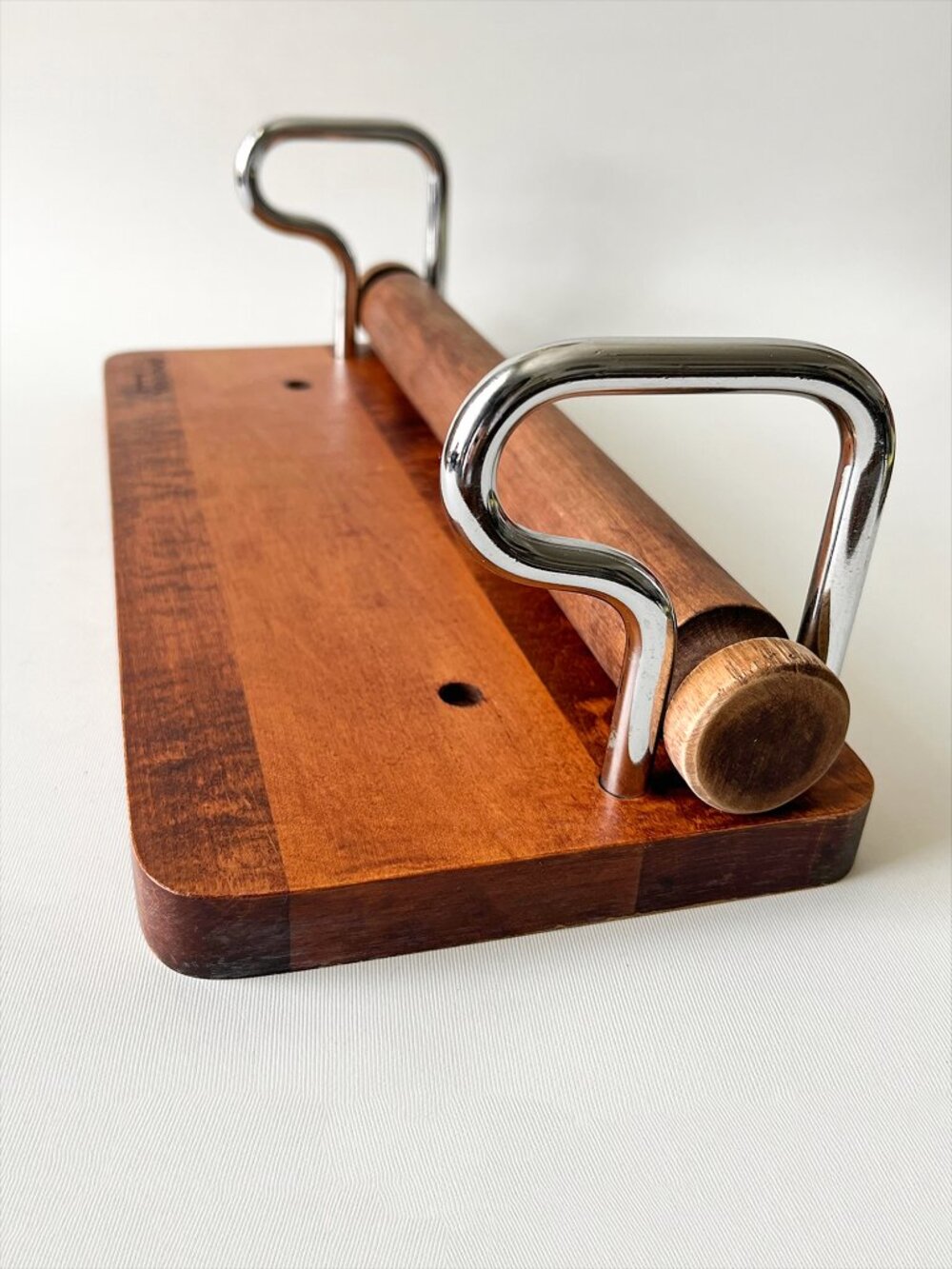 Vtg Baribocraft Dimension André Morin Wood Paper Towel Holder MCM Canada Maple